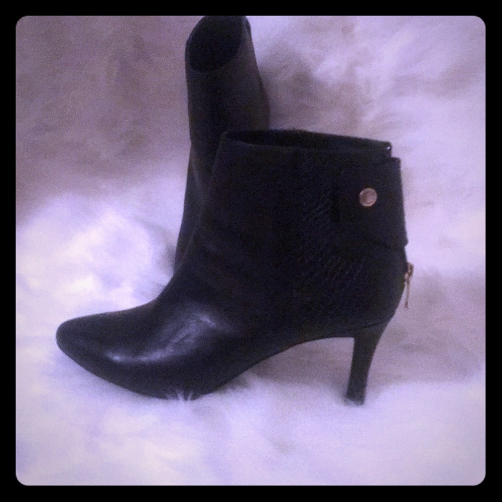 Cole Haan black leather boots.